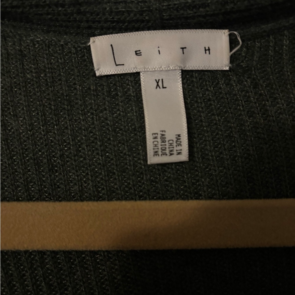 Leith Dark Green Ribbed Sweater - Picture 2 of 4